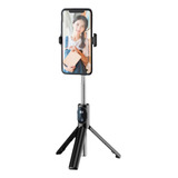 Bastão De Selfie Tripé Controle Bluetooth Stand P20 Cor Preto