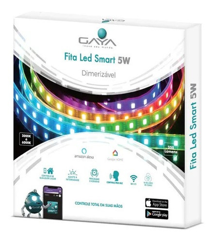 Kit Fita Led Smart Dimer. Rgb 5m 5w 12v Alexa-google C Fonte