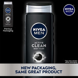 Nivea Men Deep Active Clean Charcoal Body Wash, Limpiador Co