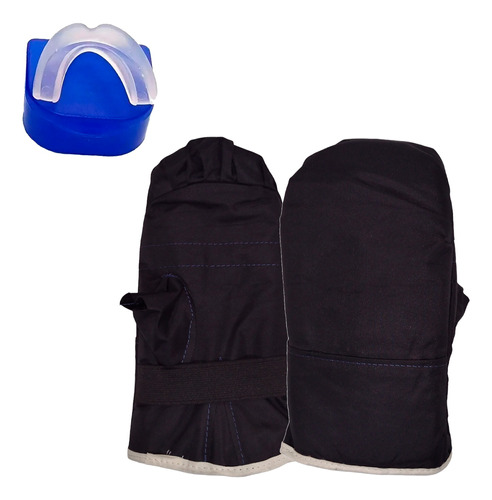 Guantes Para Bolsa + Bucal Boxeo Entrenamiento Tkd Guantines