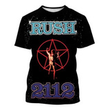 Camiseta De Hombre Con Estampado 3d De La Banda De Rock Rush