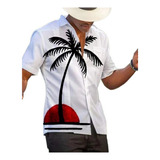 Camisa Havaiana De Praia Masculina Manga Curta 1as