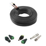 Cabo Coaxial Cftv 4mm Bip. 90% Malha 50m +8 Conect. Ve97