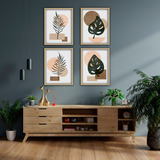 Set De 4 Cuadros Arte Abstracto Deco Living