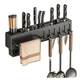 Portacuchillos De Cocina 40cm Organizador Estante 6 Ganchos