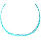 Set: Collar Pulsera Y Aretes  Cristal Checo Pulido 4 Mm Blau