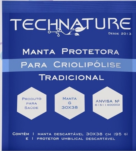 10 Mantas Para Criolipólise Technature - Tam G - Anvisa 