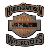 Harley Davidson Bordados Por 3 Unidades Rockers Reflectivo