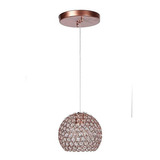 Candil 1 Lux Cristal Cortado Globos Oro Rosado M E26 Gamalux