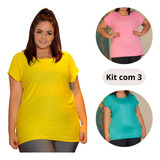 Kit 3 Camisa Dry Fit Plus Size Feminina Atacado