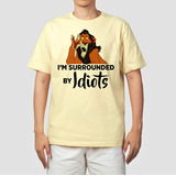 Camiseta Camisa Rei Leão Scar Cercado De Idiotas Filme Anime