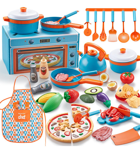 Juego De Cocina De Plastico Multicolor Con Accesorios Niños