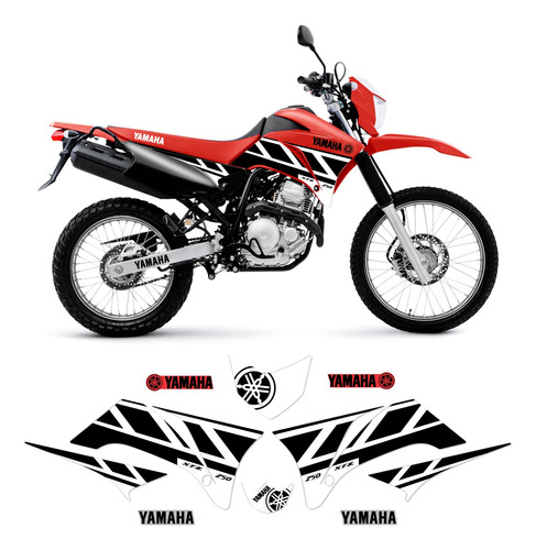 Adesivos Moto Yamaha Lander Xtz 250 Limited Vermelho F088