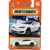 Tesla Model S Blanco Matchbox 1/64 Metal 