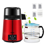 Destilador De Agua De 1.1 Gal Con Temporizador Rojo