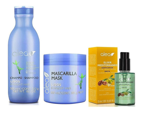 Kit Alea Cabellos Lisos Shampoo + Mascarilla + Elixir