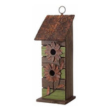 Comederos - Glitzhome Jk90162 Casita Para Pájaros De Madera 