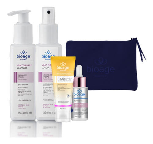 Kit Skin Care Rejuvenecedor Rotina Pró-aging Bioage + Brinde