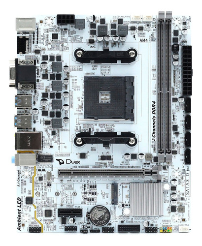 Placa Mãe Duex Dx A520zg, Chipset A520, Amd Am4, Matx, Cor Branco