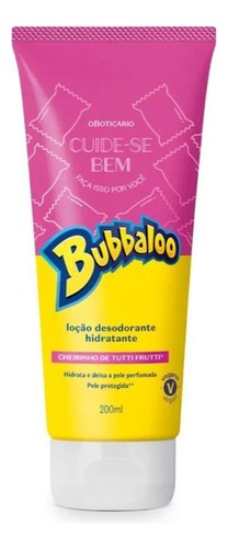 Hidratante Bubbaloo Cuide-se Bem O Boticário - Tubo 200 Ml