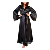 Las Mujeres Largas De Seda Kimono Vestido De Baño Bata De Le