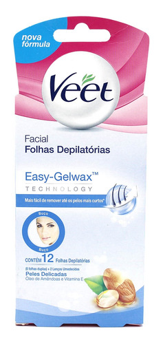 Veet Cera Fria Facial Pele Delicada 12 Folhas