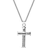 Tgls - Collar De Cruz Cristiana Para Hombre Y Mujer Con Cita