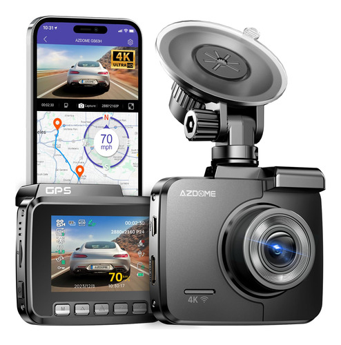 Azdome Gs63h - Camara De Tablero 4k, Camara De Tablero Gps W