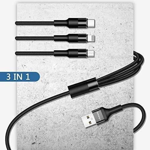 Usams - Cable De Carga 3 En 1 De Nailon Trenzado Multiusb Co