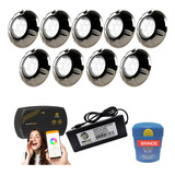 Kit Iluminação Piscina 9 Leds 9w Inox - 128m² + Smart Lux