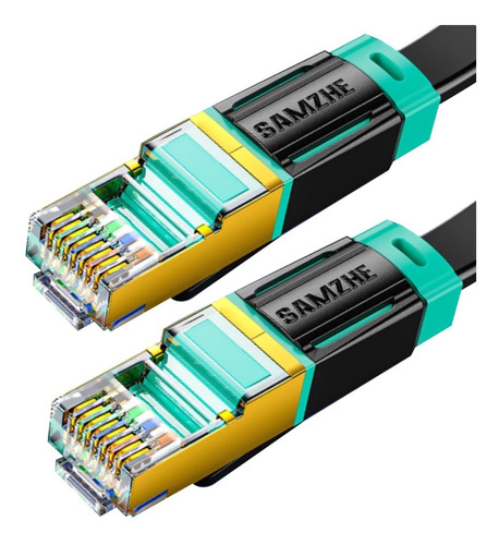 Cable De Red Ftp Cat 8 Flat 40 Gbps 2000 Mhz Samzhe 3 Metros