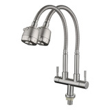 Grifo Mezclador Para Fregadero 360 2 Spout Llave De Cocina