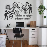 Decort Personalizados Frases Inspiradoras Trabalhar Em Equipe É A Chave Do Sucesso Cor Preto