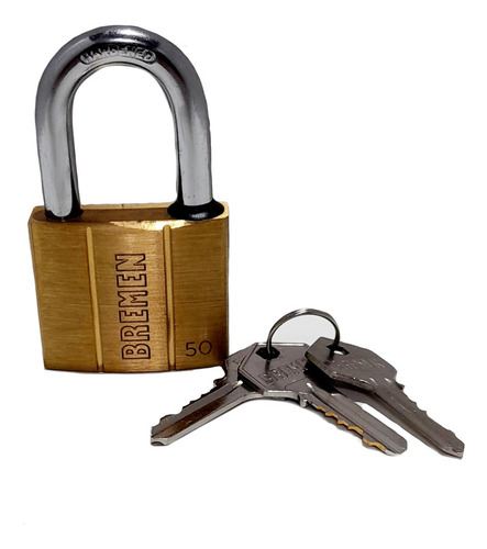 Candado Bronce Bremen Doble Traba Bolilla 50mm Reforzado 