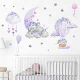 Yovkky Pegatinas De Pared De Elefante Morado Para Niñas, Nub