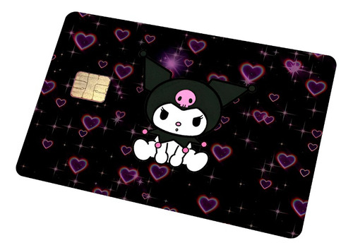 Sticker Para Tarjeta Nuevo Kuromi Sanrio Corazcones Dark