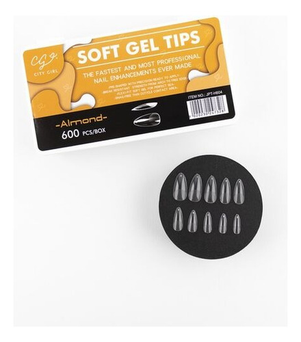 Tips Soft Gel Para Uñas Almendra Caja X600pcs- City Girl