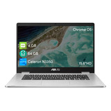 Notebook Chromebook Asus Celeron 4gb 64gb Chrome Os Hd 14' Color Gris