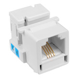 50pç Conector Fêmea Rj11 Jack Telefonia Keystone Cat3 Branco