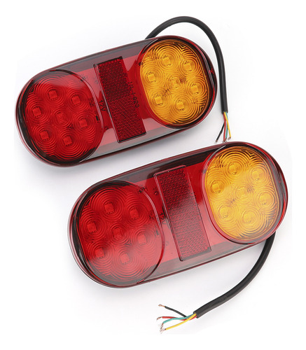 2 Luces Traseras De Remolque De 24 V, 14 Led, Doble Color, E