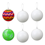 6 Bolas De Adorno De Navidad De 4 Pulgadas Color Blanco Mate