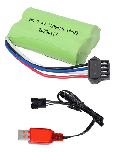 Bateria Recargable Litio Lipo 7.4v 14500 1200mah + Cargador