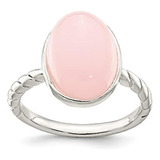 Ice Carats Anillo Cuarzo Rosa Plata 925 Joyeria Fina Piedra