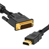 Cabo Hdmi/dvi-d 2 Metros Reforçado Plug Banhado A Ouro