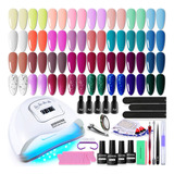 Jodsone Kit De Esmalte De Uñas De Gel Con Luz U V De 32 Co.