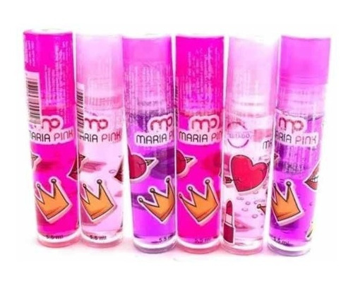 6 Brilho Labial Rockstar Infantil Maria Pink Revenda 