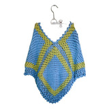 Poncho A Crochet - Celeste