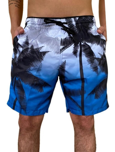  Short Bermuda Coqueiro Praia Verão Piscina Material Top 