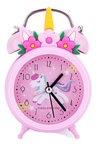 Lindo Reloj Despertador De Unicornio Para Niñas Con Luz