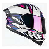 Capacete Moto Bieffe B12 Kf Com Viseira Colorida Extra Cor Branco Perolado Com Roxo Tamanho Do Capacete 56